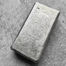 Load image into Gallery viewer, 10 oz Johnson Matthey .999 Silver Poured bar - Small Logo - Nice Pour Lines!
