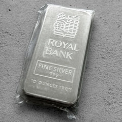 10 oz Johnson Matthey .999 Silver bar - RBC Royal Bank of Canada Bank Low Serial