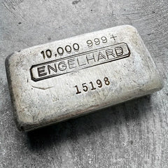 10 oz Engelhard .999 Silver Poured bar 5 digit Serial - Double Stamped Error!