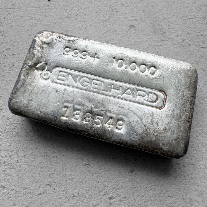 10 oz Engelhard .999 Silver Poured bar