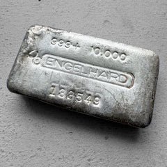 10 oz Engelhard .999 Silver Poured bar