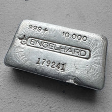 Load image into Gallery viewer, 10 oz Engelhard .999 Silver Poured bar - Nice pour lines
