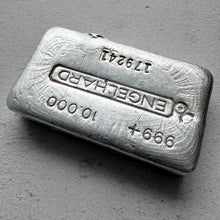 Load image into Gallery viewer, 10 oz Engelhard .999 Silver Poured bar - Nice pour lines
