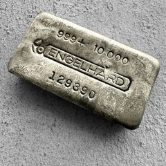 10 oz Engelhard .999 Silver Poured bar - Bold strike and clean surfaces