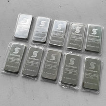 Load image into Gallery viewer, 10 x Johnson Matthey 10 oz .999 Silver bar Scotia Bank Scotiabank

