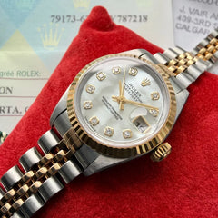 2002 Rolex 26mm Datejust 79173 Jubilee Box + Papers - Mother Pearl Diamond Dial