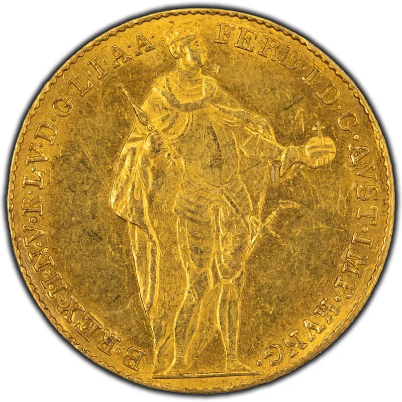 1844 Hungary 1 One Ducat Gold Coin - Ferdinand V