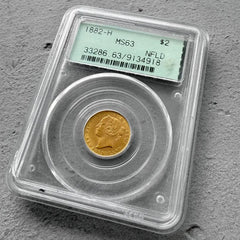1882 H Canada $2 Gold Coin 2 Dollar PCGS MS 63