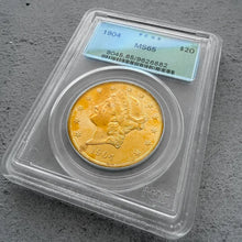 Load image into Gallery viewer, 1904 United States $20 Double Eagle Gold Coin PCGS Green Label MS 65 Gem Patina

