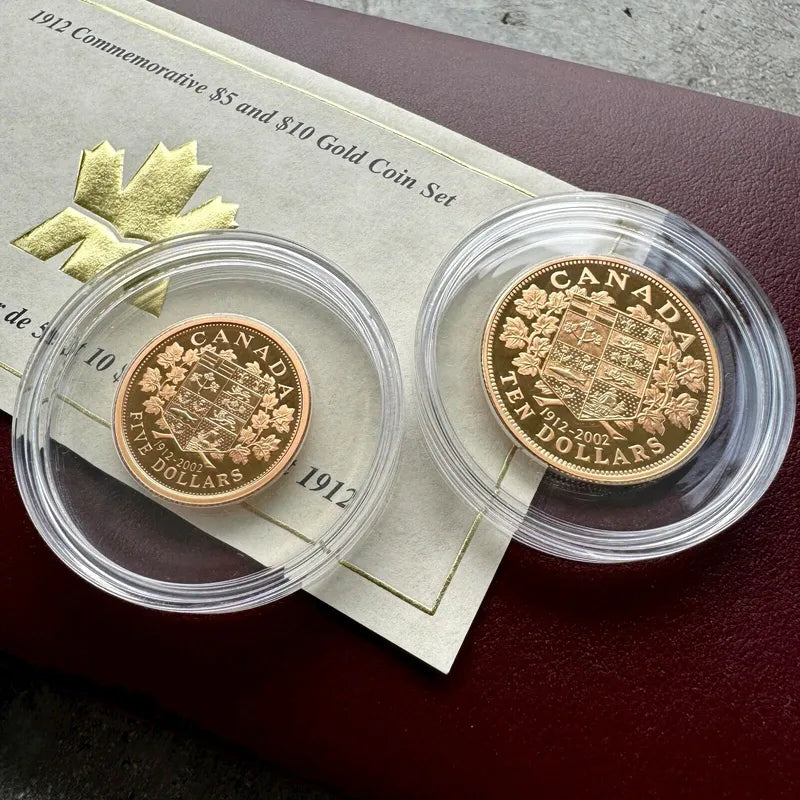 1912 - 2002 Canada Gold $5 and $10 Commemorative Coin Set