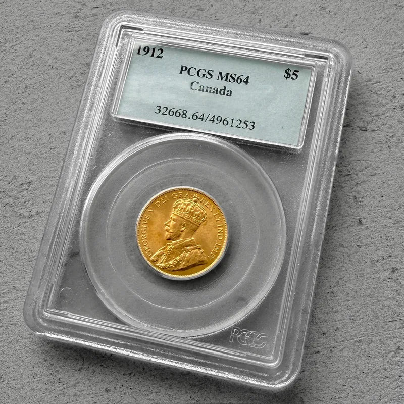 1912 Canada $5 Gold Coin PCGS MS 64 - Stunning Coin!