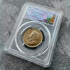 1912 Canada $10 Gold Coin - PCGS Canadian Gold Reserve - Gem MS 63