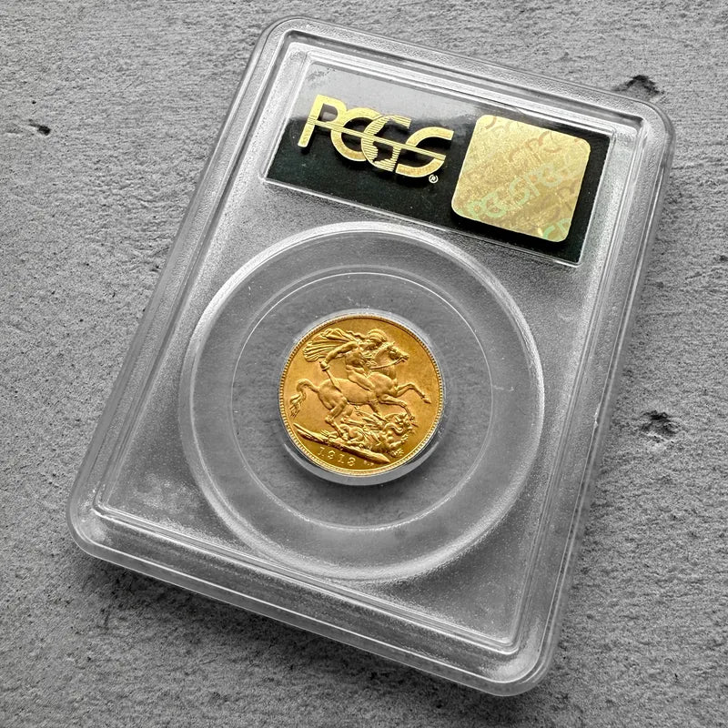 1913 C Canada Sovereign Gold Coin - Choice Unc 62 - Old Green Holder!