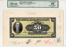 Load image into Gallery viewer, 1913 $50 Royal Bank of Canada Montreal Face + Back Proof
