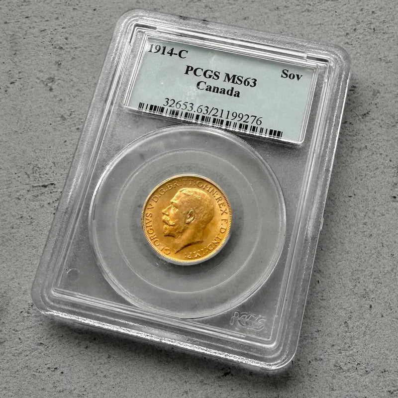 1914 C Canada Sovereign Gold Coin - PCGS MS 63 - Scarce Date