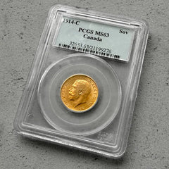 1914 C Canada Sovereign Gold Coin - PCGS MS 63 - Scarce Date