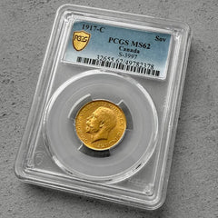 1917 C Canada Sovereign Gold Coin - PCGS MS 62