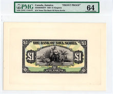 Load image into Gallery viewer, 1930 £1 Pound Bank of Nova Scotia Canada Kingston Jamaica PMG 64 EPQ Specimen
