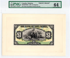 1930 £1 Pound Bank of Nova Scotia Canada Kingston Jamaica PMG 64 EPQ Specimen