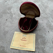 Load image into Gallery viewer, 1930s-rolex-red-velvet-clamshell-watch-box-original-papers-receipt/
