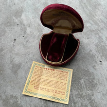 Load image into Gallery viewer, 1930s-rolex-red-velvet-clamshell-watch-box-original-papers-receipt/
