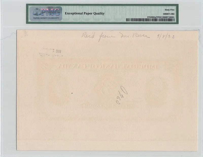 1933 $5 Imperial Bank of Canada - Toronto - Proof PMG 65 EPQ