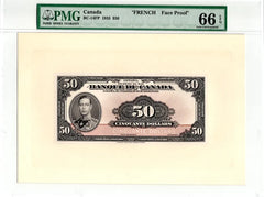 1935 $50 Banque du Canada French Face + Back Proof BC-14FP BC-14BP PMG 66PPQ