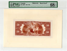 Load image into Gallery viewer, 1935 $50 Banque du Canada French Face + Back Proof BC-14FP BC-14BP PMG 66PPQ

