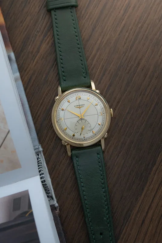 1950s Longines Mens 14k Yellow Gold Automatic Calibre 22A - Fancy Lugs