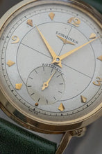 Load image into Gallery viewer, 1950s Longines Mens 14k Yellow Gold Automatic Calibre 22A - Fancy Lugs
