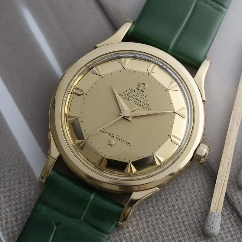 1952 Omega 18k Solid Gold Constellation Pie Pan 2699 De Luxe