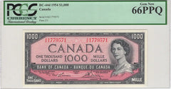 1954 $1000 Bank of Canada - PCGS Gem 66