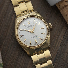 1954 Rolex Oyster Perpetual 18k Solid Yellow Gold 6285 1 – Honey Comb Dial