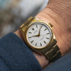 1954 Rolex Oyster Perpetual 18k Solid Yellow Gold 6285 1 – Honey Comb Dial