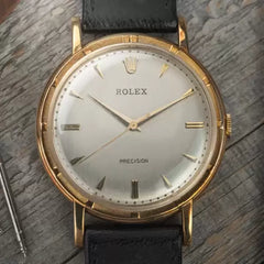 1956 Rolex Precision 8952 Metropolitan Stunning grey dial Engine turned bezel