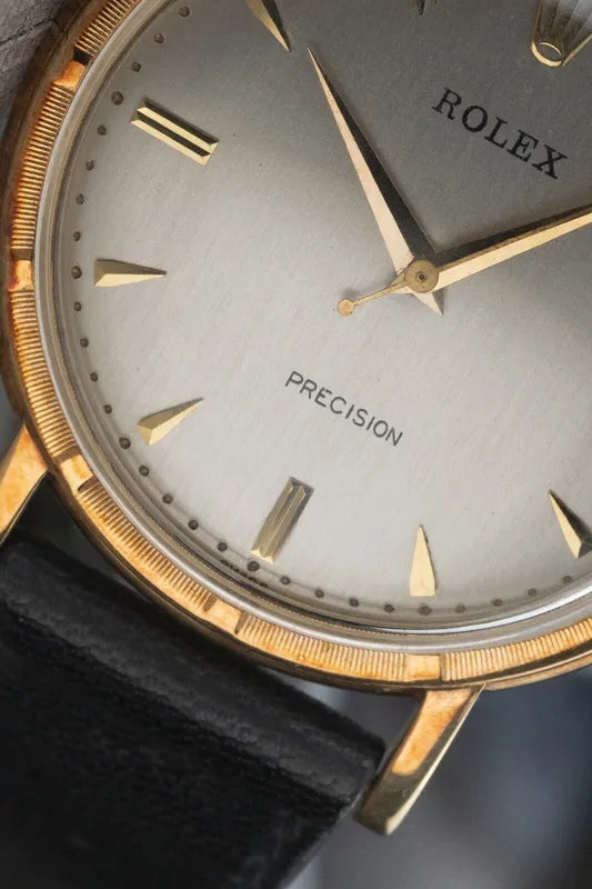 1956 Rolex Precision 8952 Metropolitan Stunning grey dial Engine turned bezel