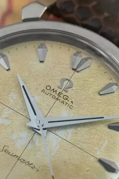 1958 Omega Seamaster 2984 Stainless 501 Auto Calibre - Tropical Crosshair dial