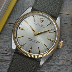 1958 Rolex Oyster Perpetual 6567 Two Tone Gold + Stainless- Tropical Patina dial