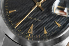 Load image into Gallery viewer, 1959 Rolex - Serviced Roulette Date Honey Comb Black Dial + Gold Markers / Hands
