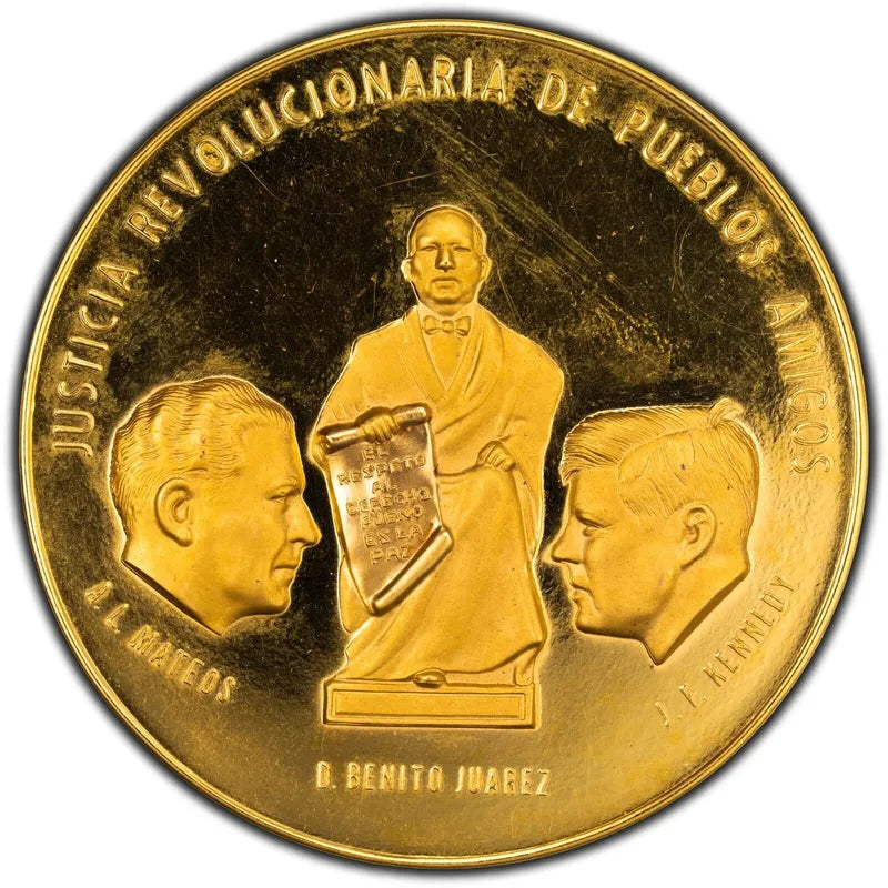 1963 Mexico Gold Medal Recovery of Chamizal Territory Robert Kennedy 22kt 63.1gr