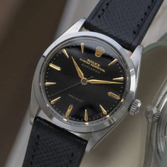 1963 Rolex 5500 - Gilt Black Dial + Gold Markers / Hands - Explorer Dial
