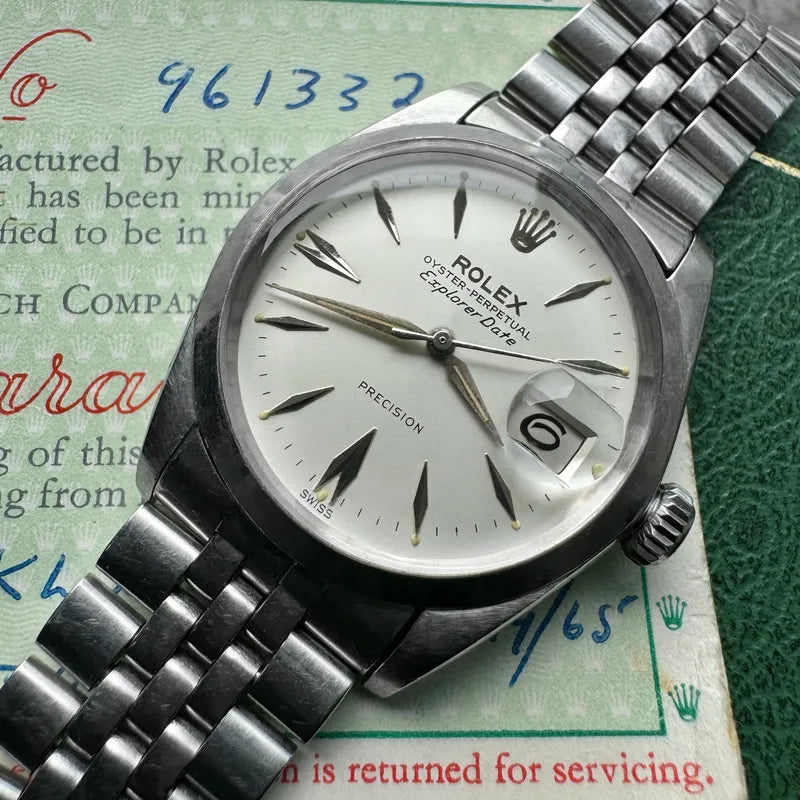 1963 Rolex Explorer Date – Box and Papers- White Explorer Dial