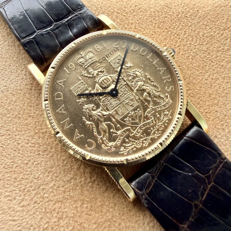 1967 Corum 18k Gold Canada $20 Manual winding watch