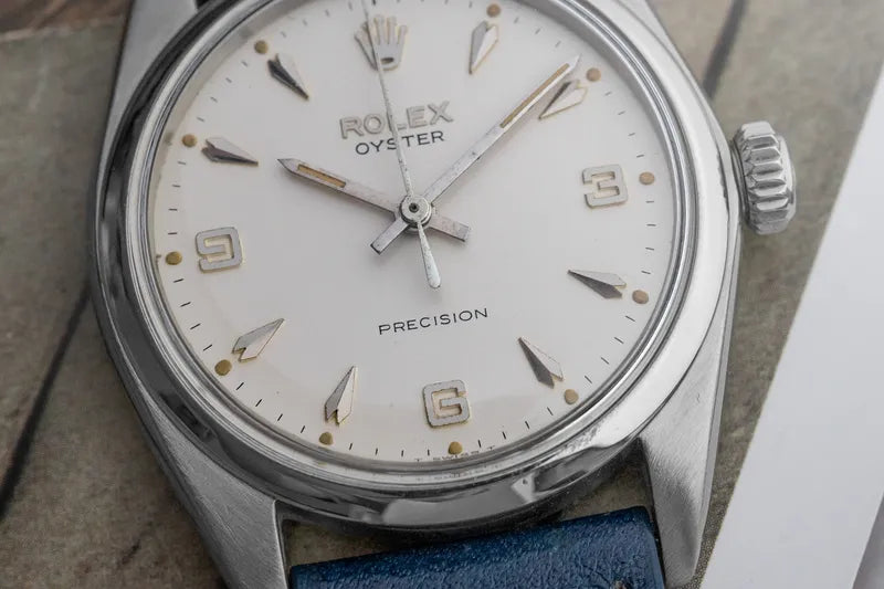1967 Rolex Oyster Precision 6427 Stainless Steel -3/6/9 Marker-Clean White dial!