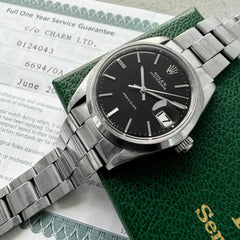 1968 Rolex 6694 Oyster Date Stainless Steel Black Dial - Serviced