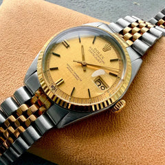 1969 Rolex Datejust Two Tone 1601 Champagne Linen Dial