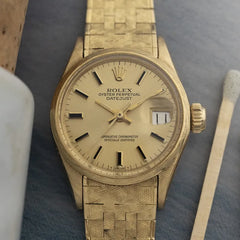 1970 Rolex President 18k Solid Yellow Gold 6520 - Mesh bracelet
