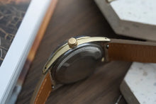 Load image into Gallery viewer, 1973 Rolex 1550 Date Grey Mosaic Dial- Gold Plated case with Riveted Bracelet

