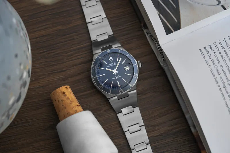 1974 Tudor Prince Date Chrono Time Stainless Steel 9121/0 - Blue Dial and bezel