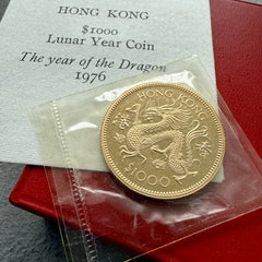 1976 Hong Kong Year of the Dragon Proof Gold Coin $1000
